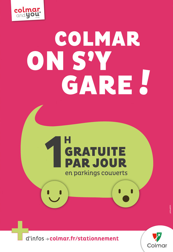 Affiche pour le stationnement à Colmar