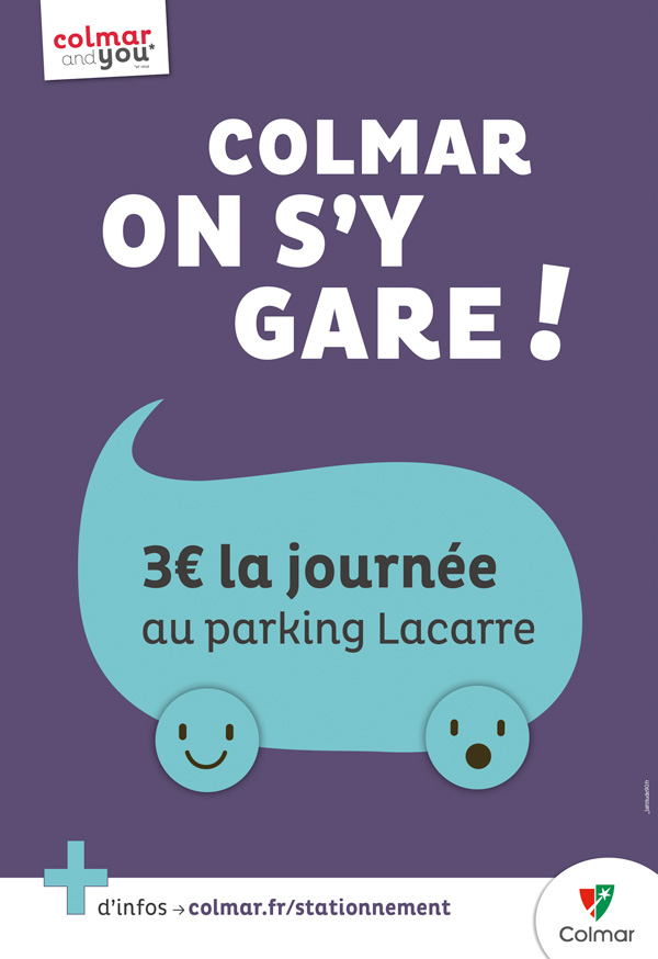 Affiche pour le stationnement à Colmar