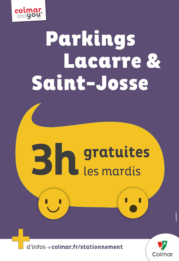 Affiche pour le stationnement à Colmar