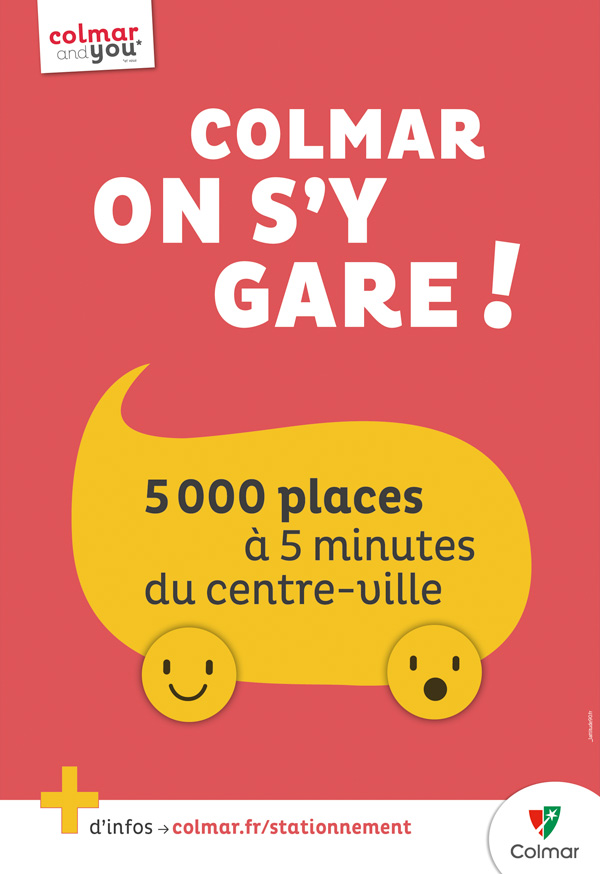 Affiche pour le stationnement à Colmar