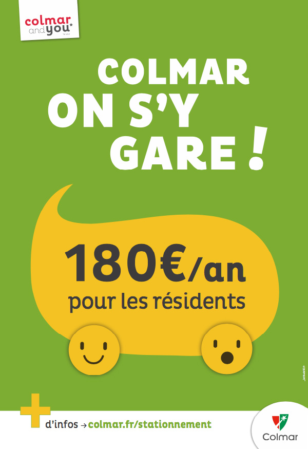 Affiche pour le stationnement à Colmar