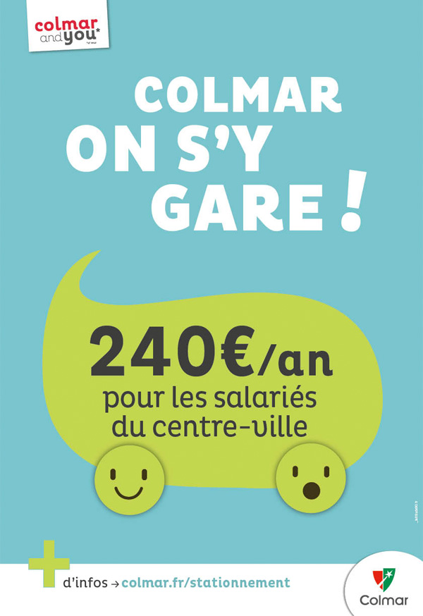 Affiche pour le stationnement à Colmar