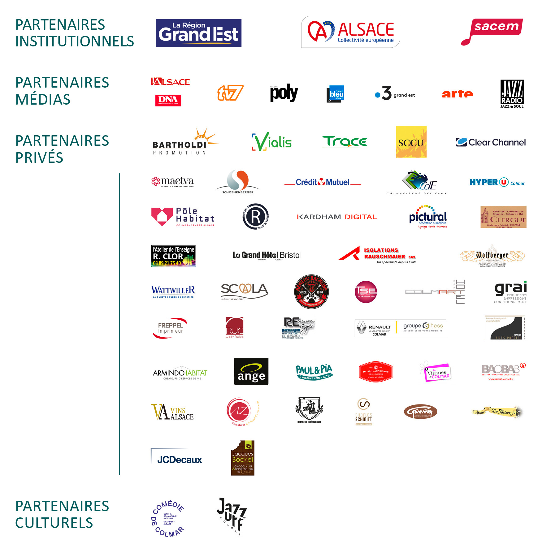 Les partenaires 2022 du Colmar jazz festival