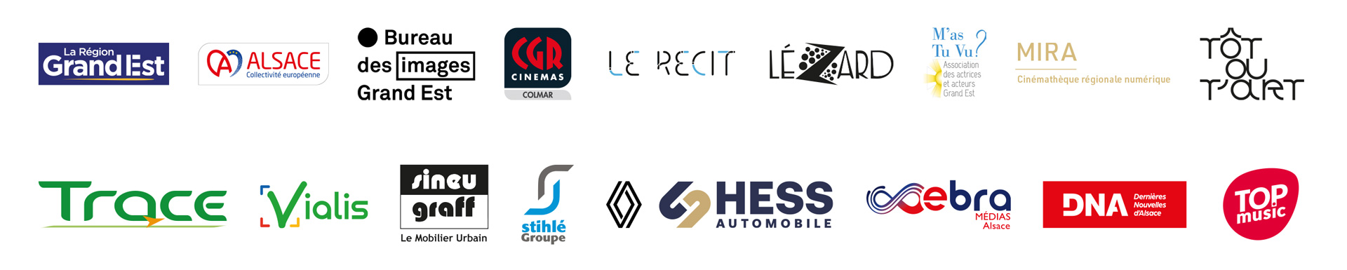 Les logos des partenaires du festival du film de Colmar 2023
