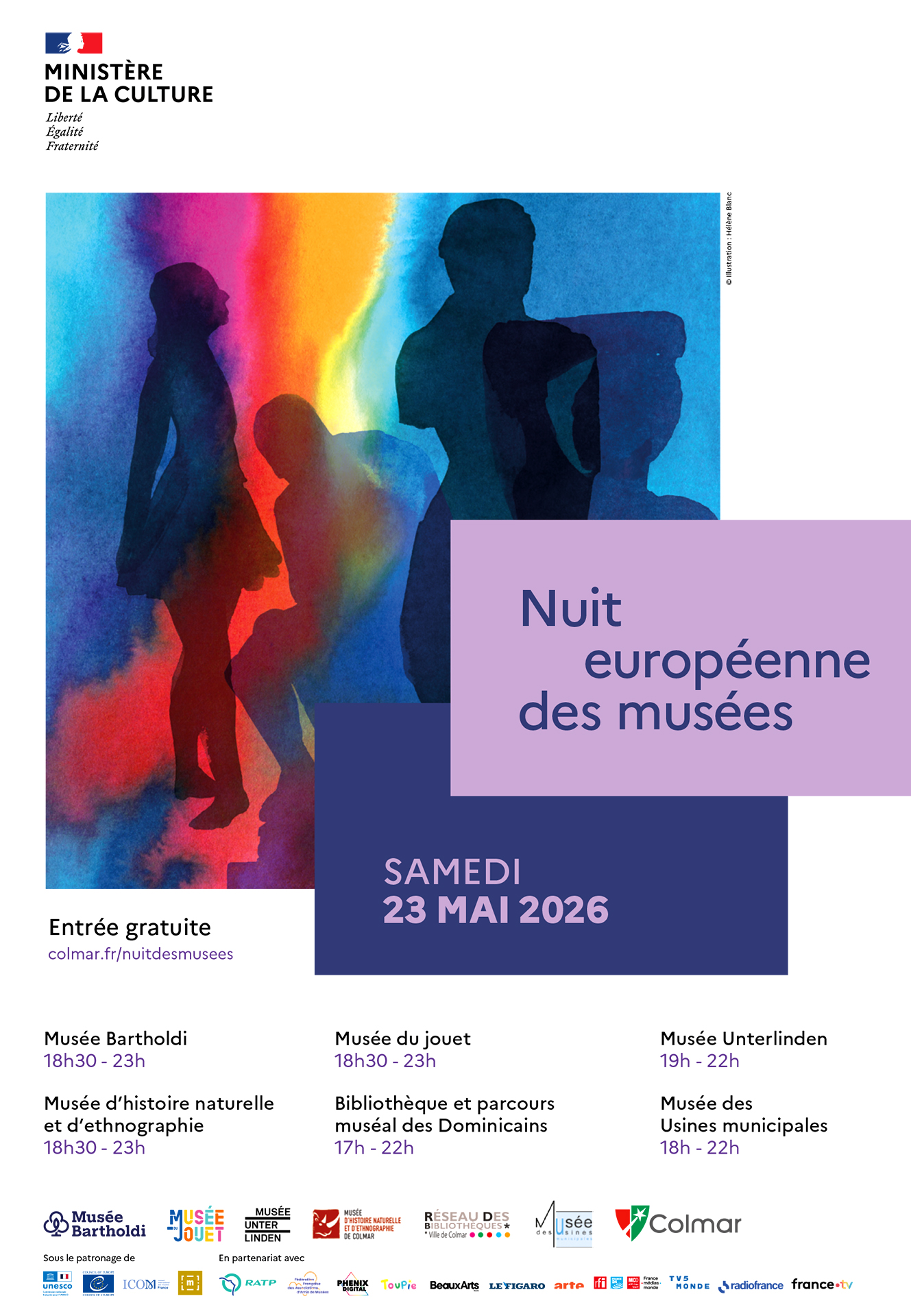 Affiche 2026 de la nuit des musées à Colmar