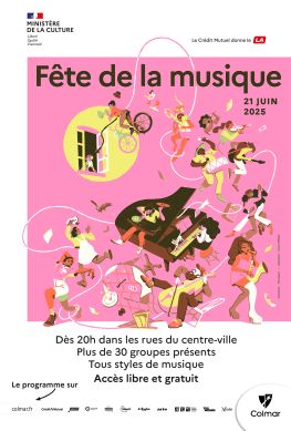 Affiche de la fête de la musique 2025 à Colmar