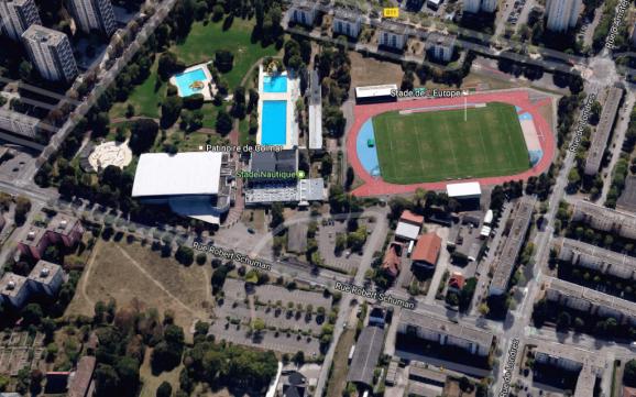 Le stade nautique vue du ciel