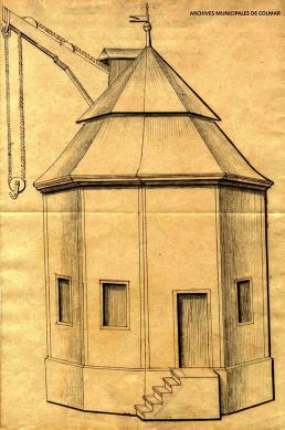 Projet d'une grue couverte au port du Ladhof en 1769
