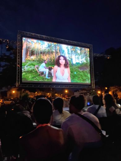 Projection lors de la soirée du clip musical de Colmar