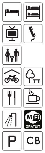 Les pictos de l'auberge de jeunesse