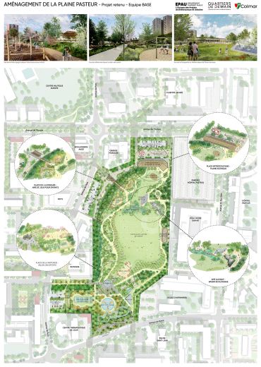 Plan du projet d'aménagement de la plaine Pasteur à Colmar